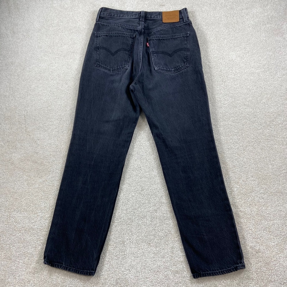 Levi's 70s High Slim Straight Jeans Women 29‎ Black Premium Denim High Rise